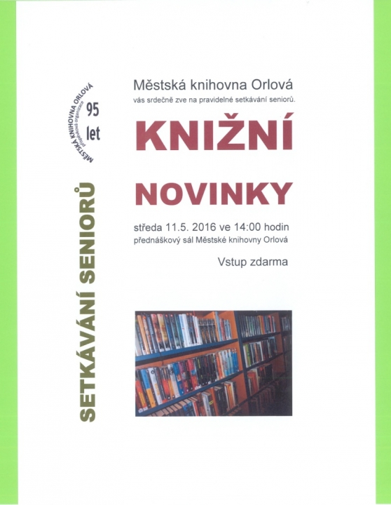 Setkávání seniorů: Posezení nad knižními novinkami