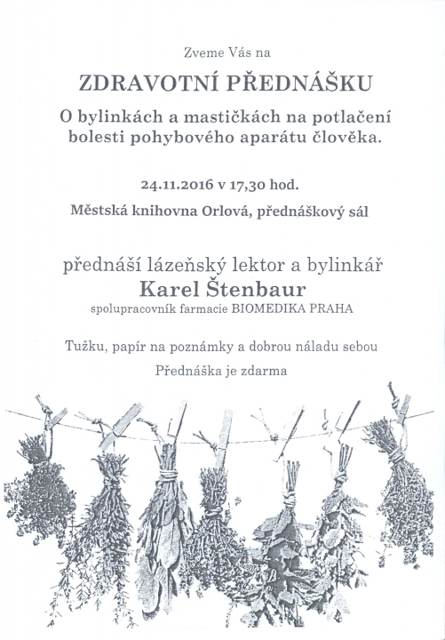 Zdravotní přednáška o bylinkách a mastičkách...