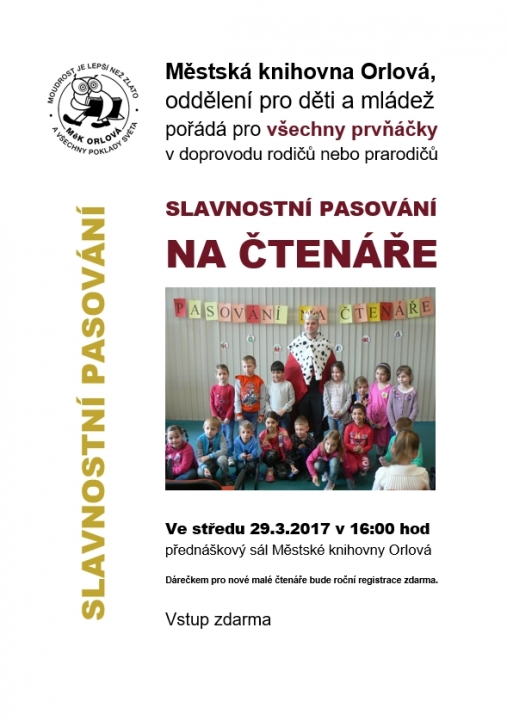 Slavnostní pasování na čtenáře