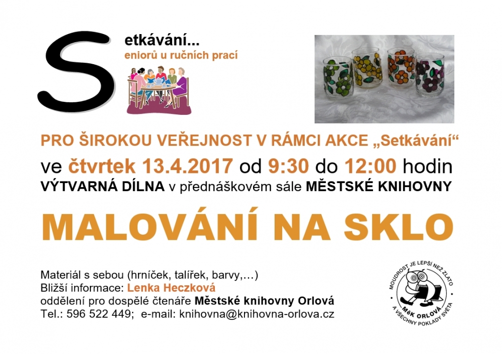Setkávání u ručních prací: Malování na sklo