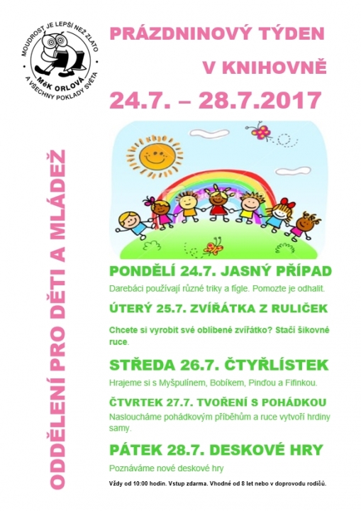 PRÁZDNINOVÝ TÝDEN V KNIHOVNĚ: Deskové hry