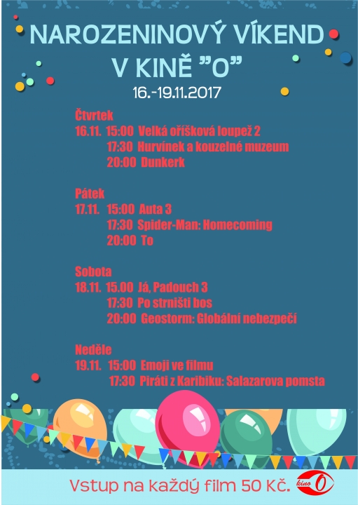 Narozeninový víkend v kině "O"