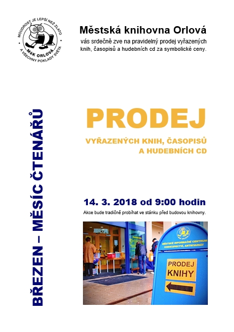 Prodej vyřazených a opotřebovaných knih, časopisů a hudebních CD