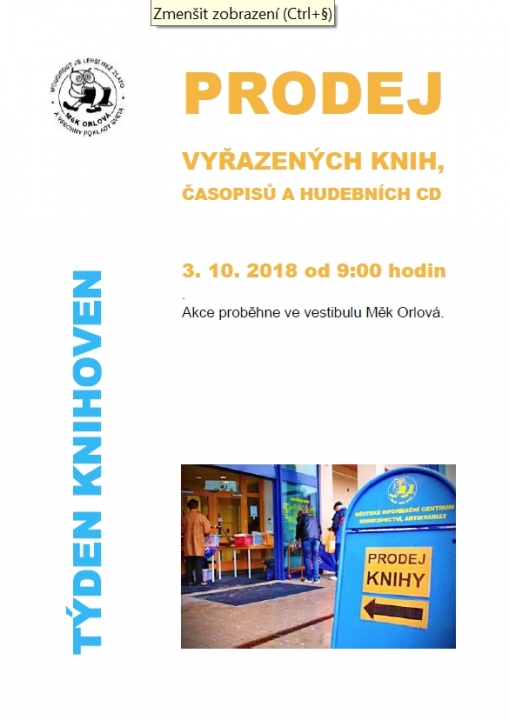 Tradiční prodej vyřazených knih, časopisů a CD