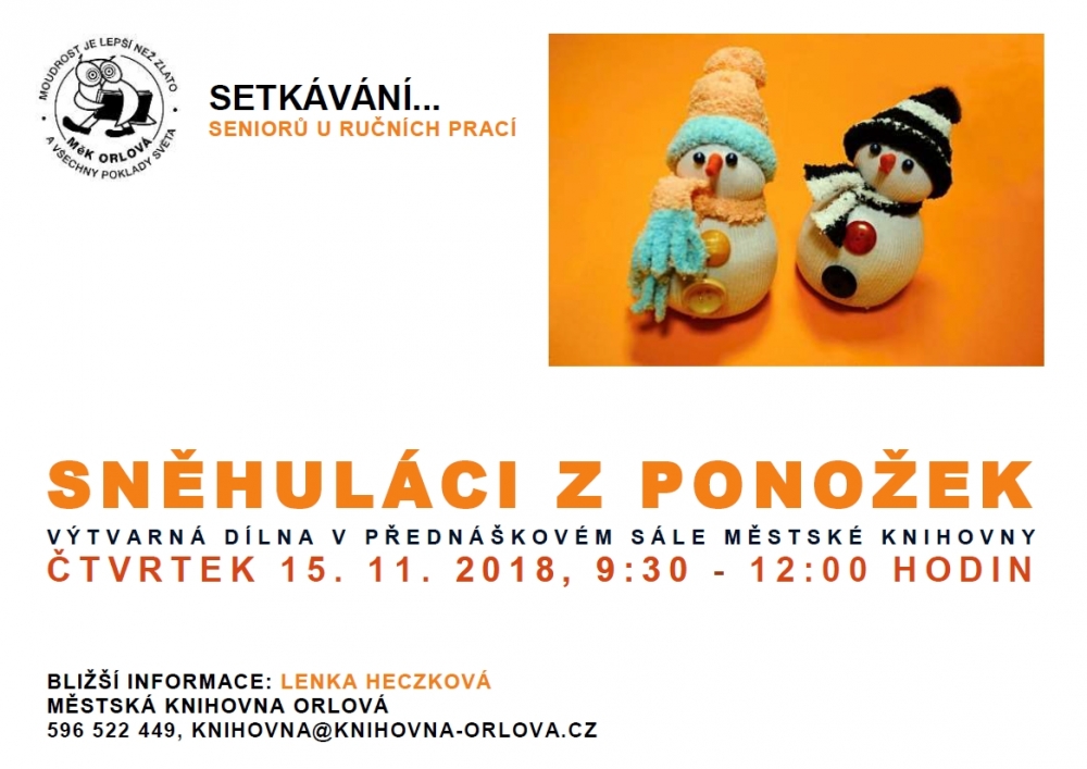 Setkávání u ručních prací – Sněhulák z ponožek