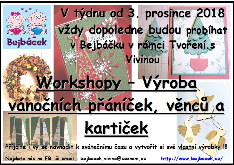 Workshopy – Výroba vánočních přáníček, adventních věnců a kartiček