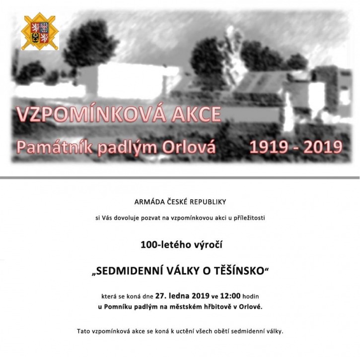 Vzpomínková akce: Památník padlým Orlová 1919-2019