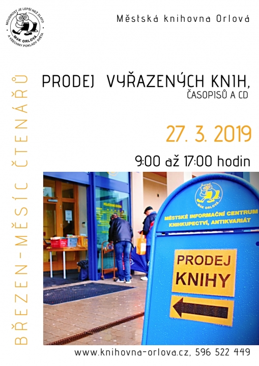 Prodej vyřazených knih, časopisů a hudebních CD