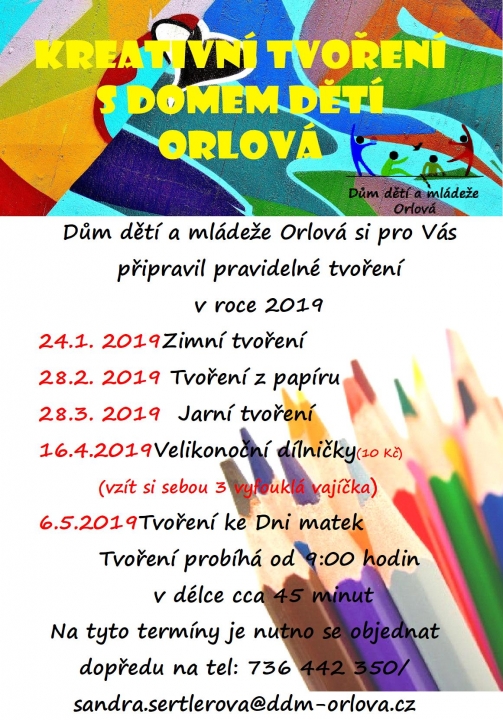 Kreativní tvoření s Domem dětí Orlová – Tvoření ke Dni matek