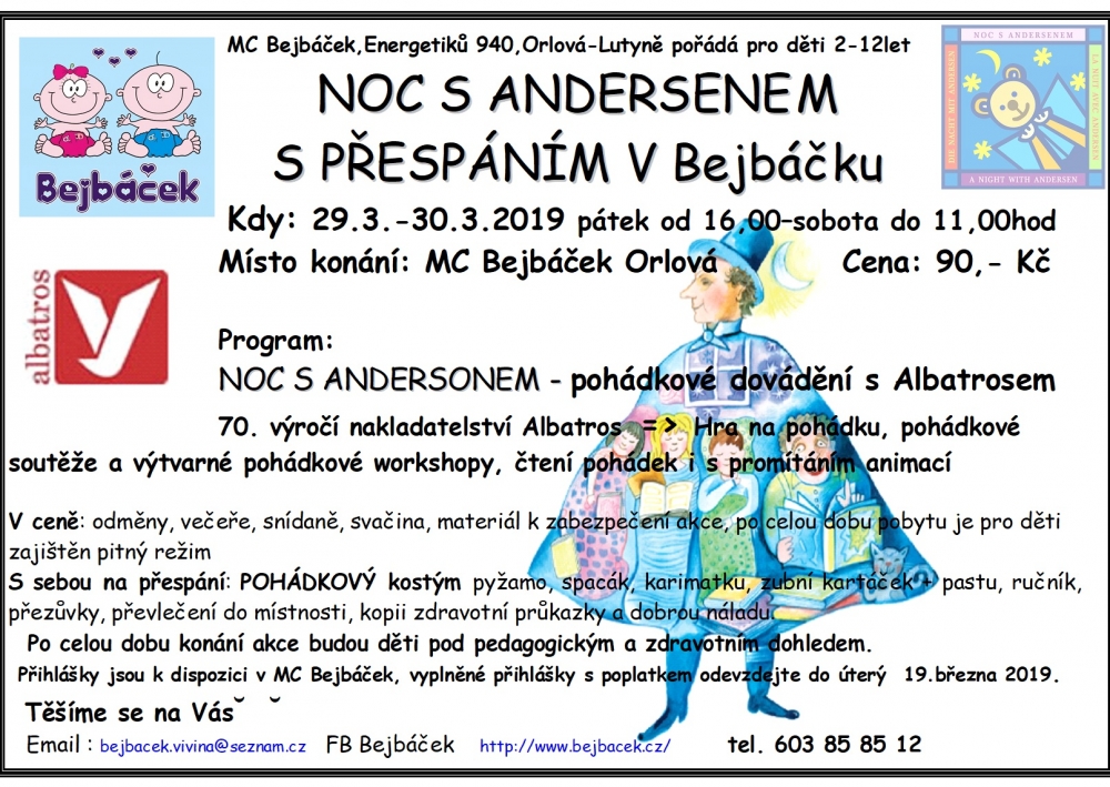 Noc s Andersenem s přespáním v Bejbáčku