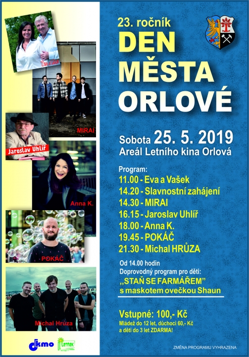 Den města Orlové – sobota 25. 5. 2019