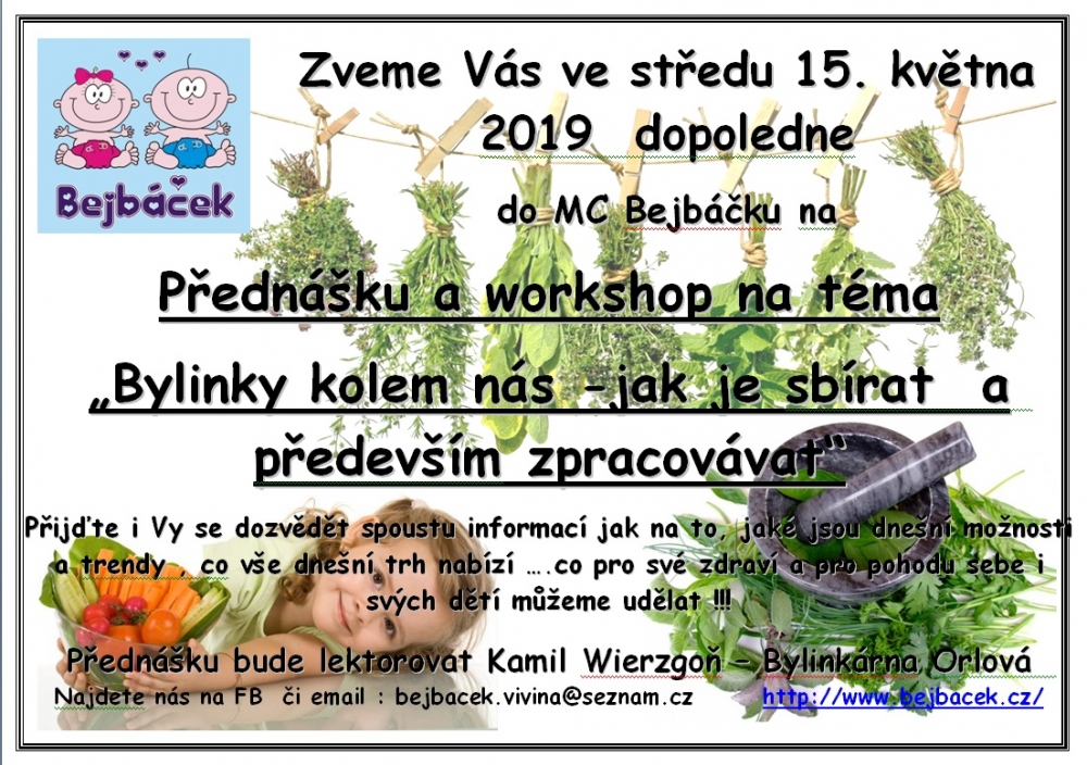 Přednáška a workshop na téma „Bylinky kolem nás – jak je sbírat  a  především zpracovávat II.“