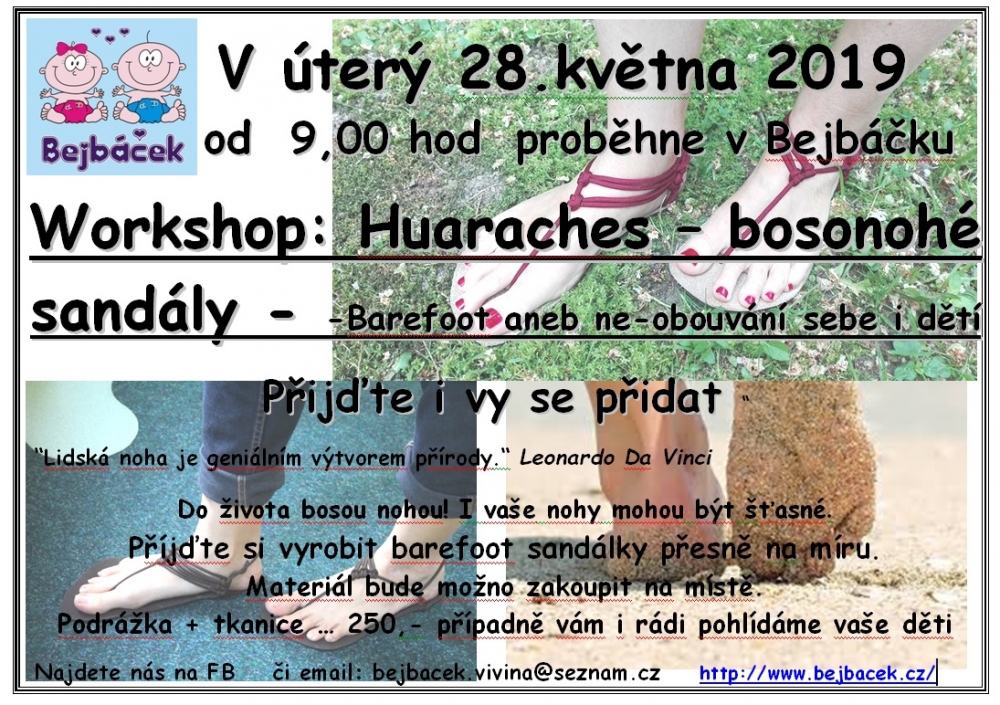 Workshop: Huaraches – bosonohé sandály – Barefoot aneb ne-obouvání sebe i dětí