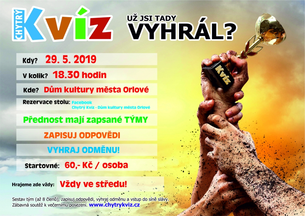 Chytrý kvíz – středa 15. 5. 2019