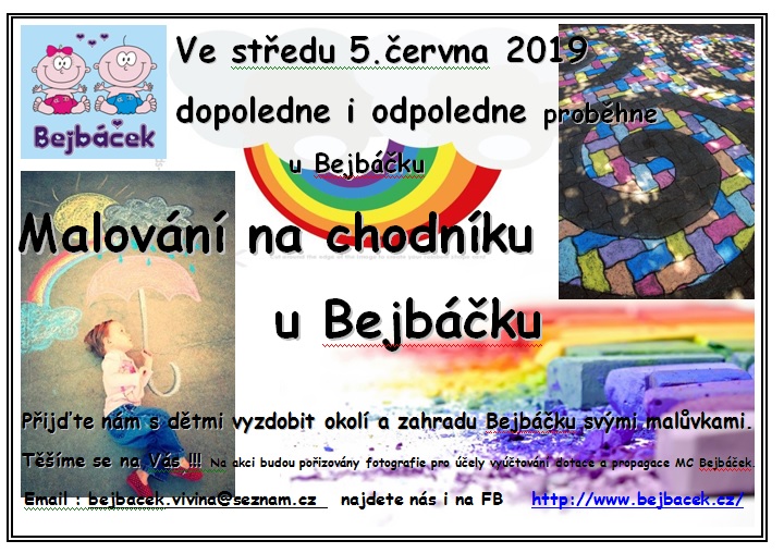 Malování na chodníku u Bejbáčku