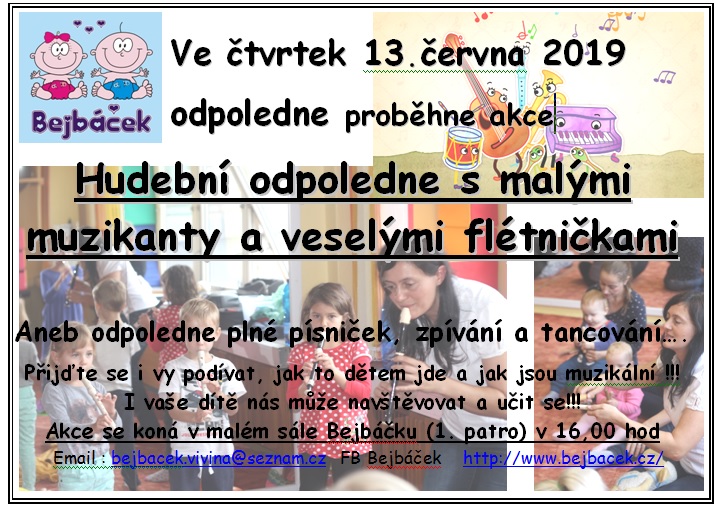 Hudební odpoledne s malými muzikanty a veselými flétničkami
