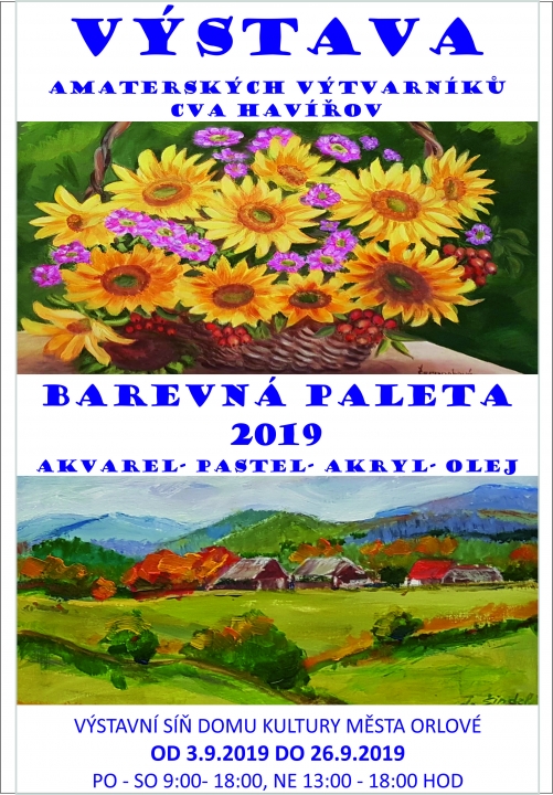 Barevná paleta – CVA Havířov – 3. 9. – 26. 9. 2019