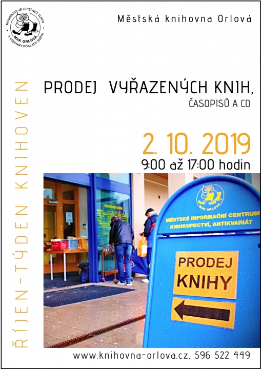 Prodej vyřazených knih, časopisů a hudebních CD