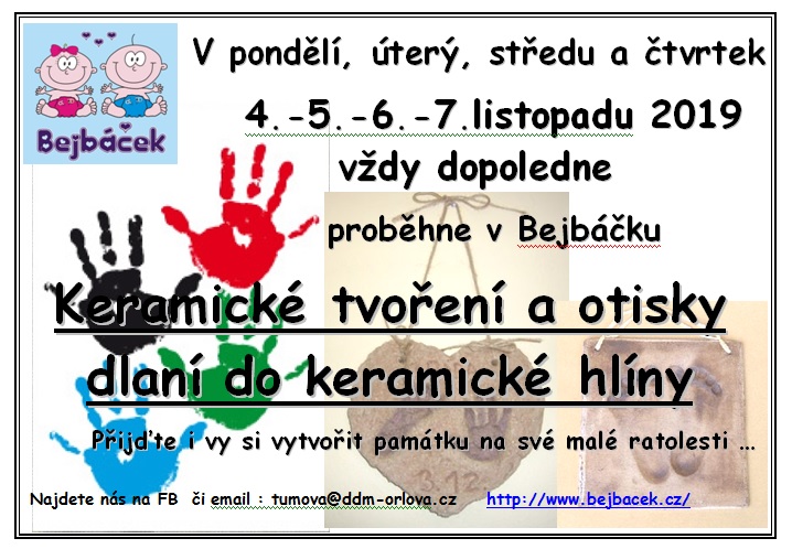Keramické tvoření a otisky dlaní do keramické hlíny