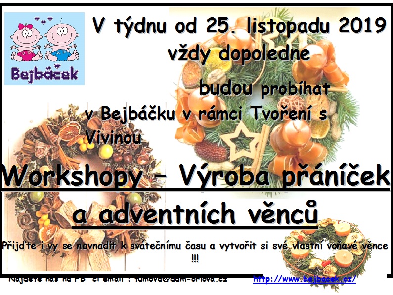 Workshopy – Výroba přáníček a adventních věnců