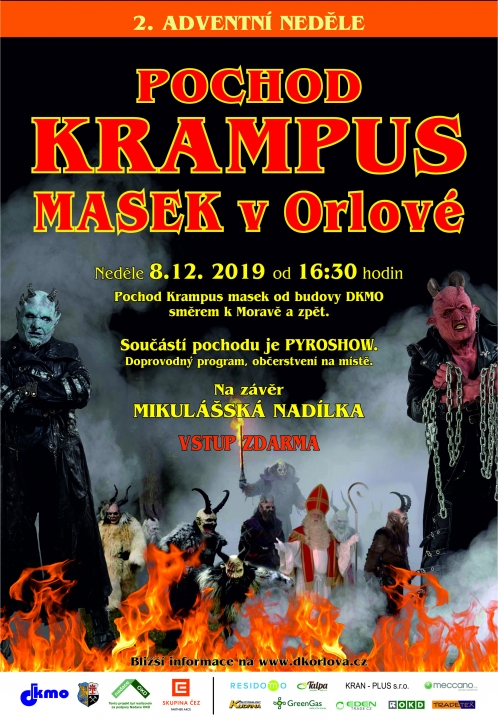 Pochod krampus masek – neděle 8. 12. 2019