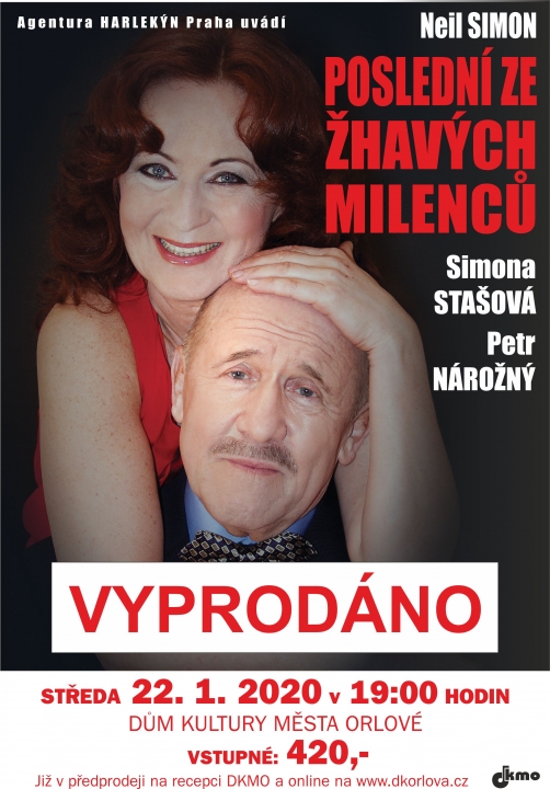 Divadelní představení – Poslední ze žhavých milenců – středa 22. 1. 2020 Agentura Harlekýn Praha