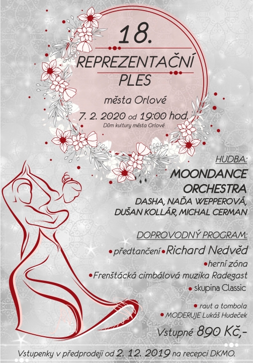 XVIII. Reprezentační ples města Orlové – pátek 7. 2. 2020