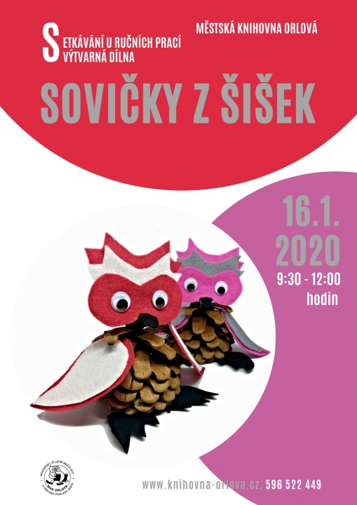 Setkávání u ručních prací – Sovičky z šišek
