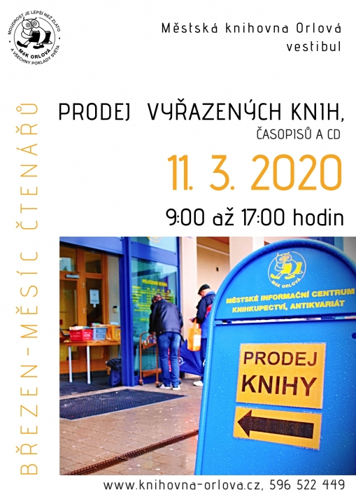Prodej vyřazených knih, časopisů a hudebních CD