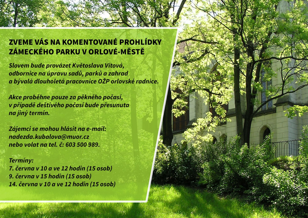 Komentované prohlídky zámeckého parku