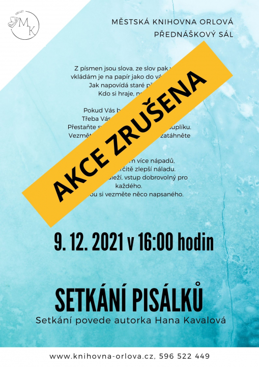 Setkání pisálků - zrušeno
