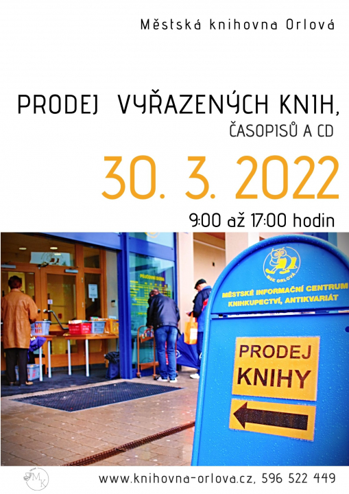 Prodej vyřazených knih, časopisů a hudebních CD