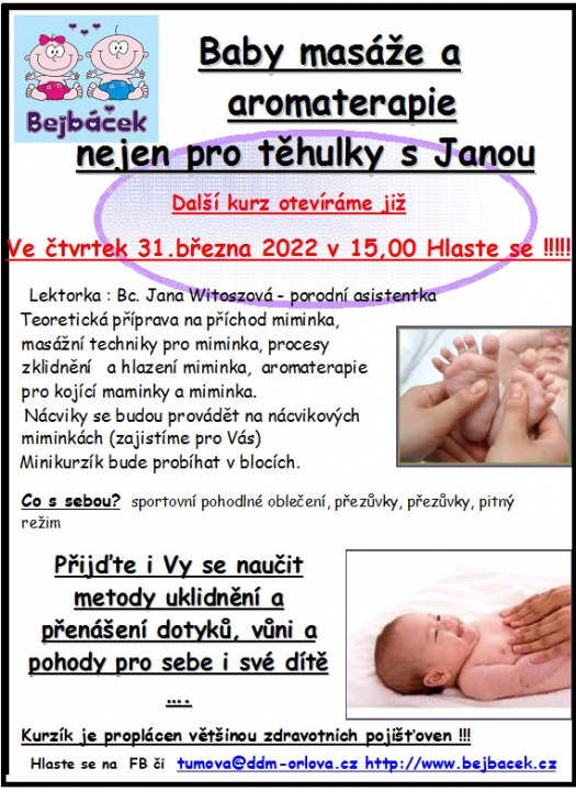 BABY MASÁŽE A AROMATERAPIE
