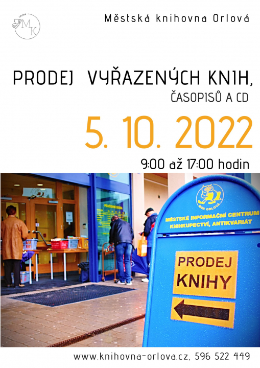 Prodej vyřazených knih, časopisů a hudebních CD