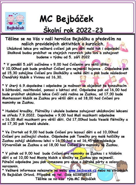 MC Bejbáček - Školní rok 2022-23