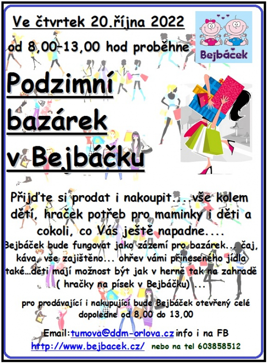 Podzimní bazárek v Bejbáčku