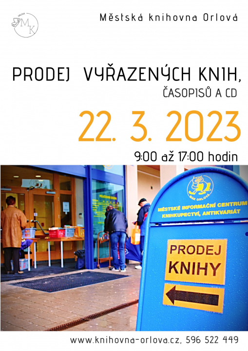 Prodej vyřazených knih, časopisů a hudebních CD
