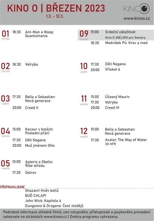Kino O / březen 2023