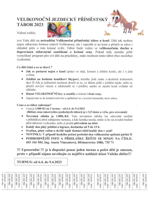 Velikonoční příměstský tábor