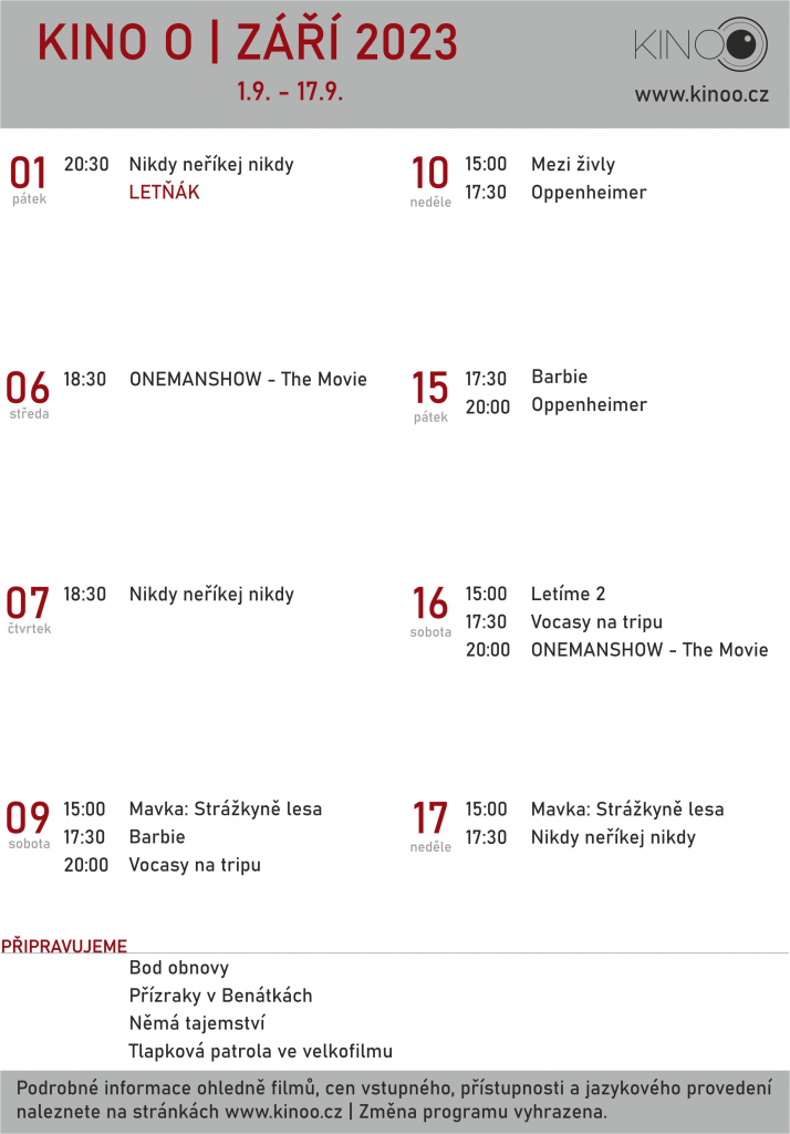 Kino O / září 2023