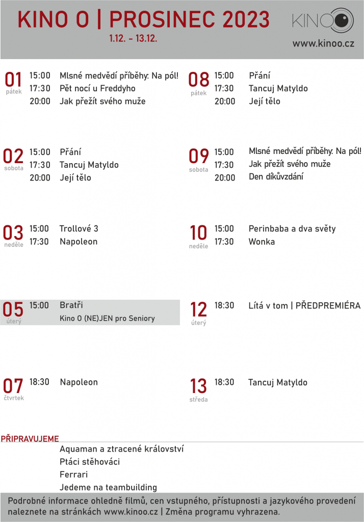Kino O / prosinec 2023