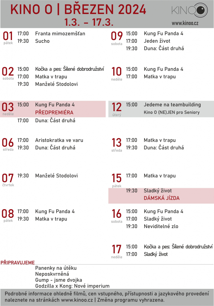 Kino O / březen 2023