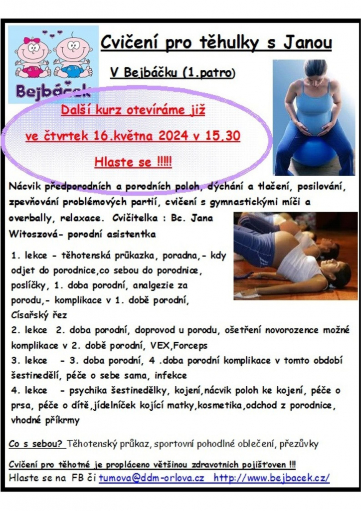 Cvičení pro těhulky s Janou