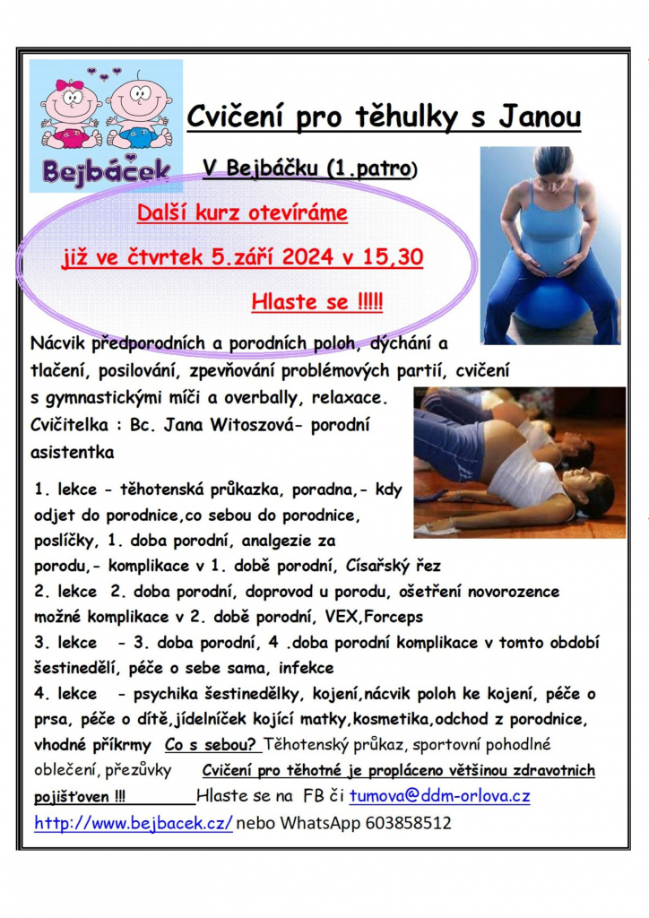 Cvičení pro těhulky s Janou