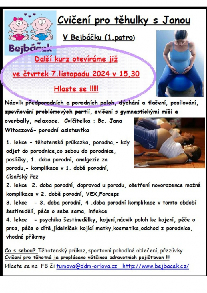 Cvičení pro těhulky s Janou