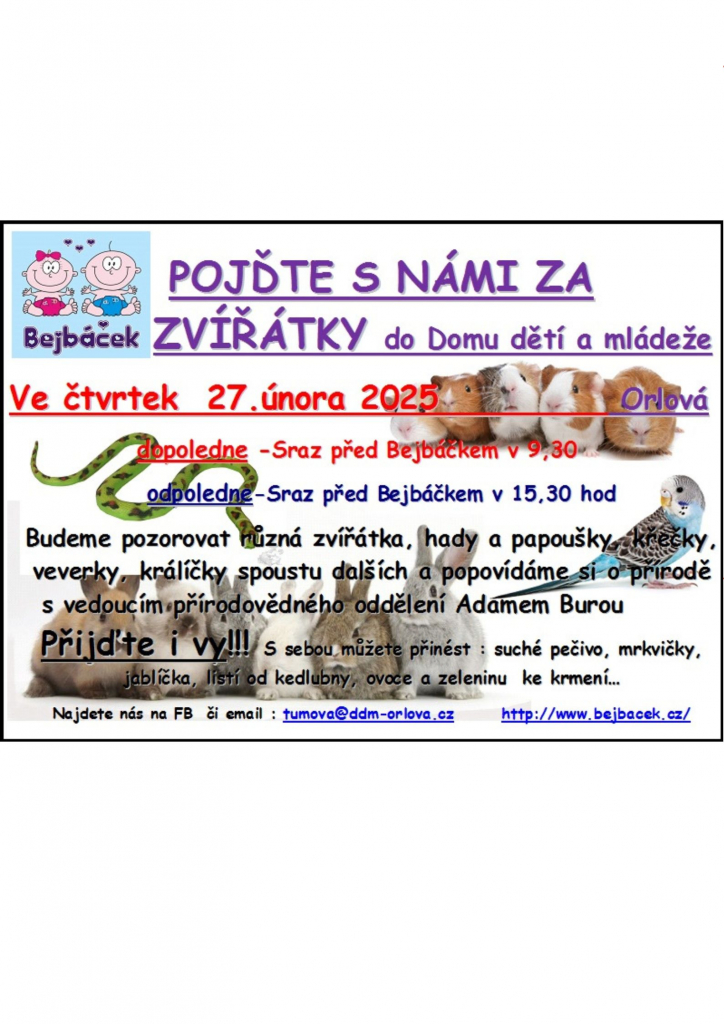 POJĎTE S NÁMI ZA ZVÍŘÁTKY