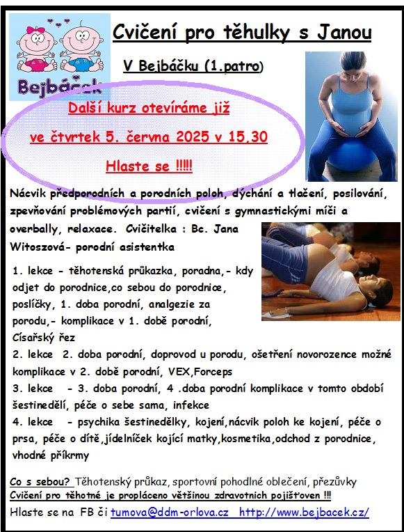 Cvičení pro těhulky s Janou