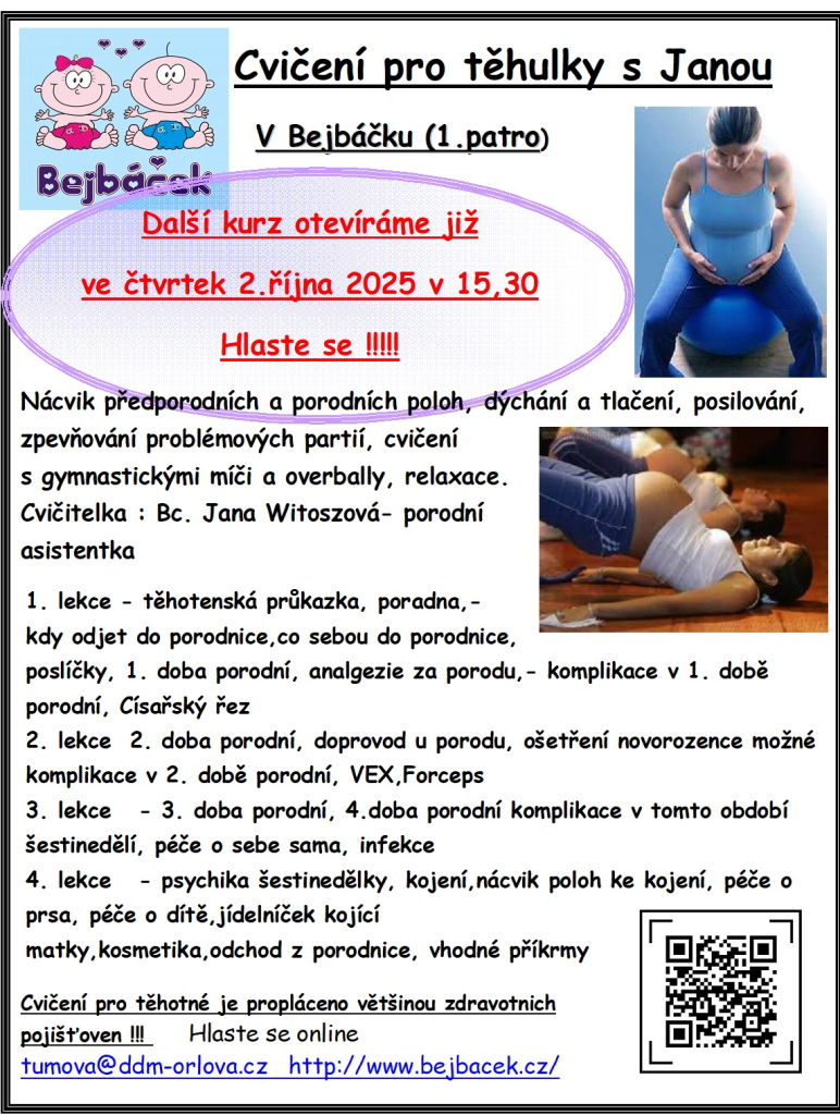 Cvičení pro těhulky s Janou