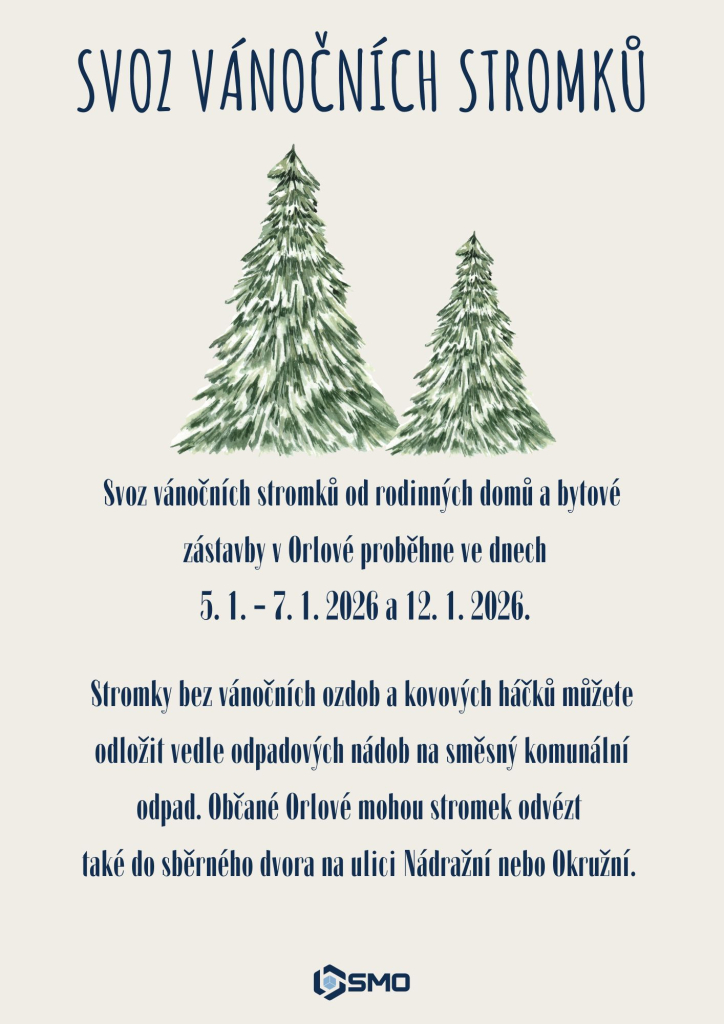 Svoz vánočních stromků