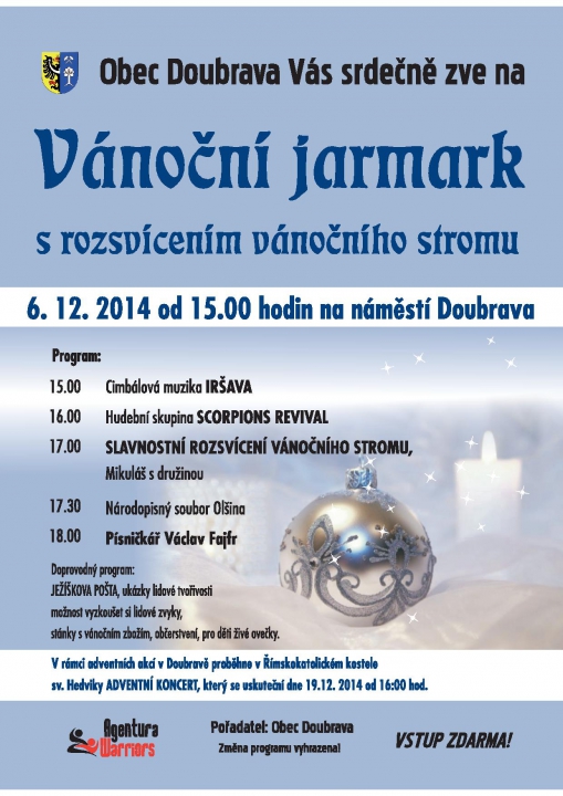 Vánoční jarmark v sousední Doubravě